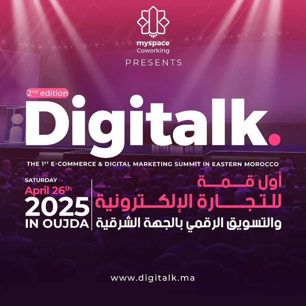 Scène de l'événement Digitalk Oujda mettant en avant les jeunes talents et startups de l’Oriental