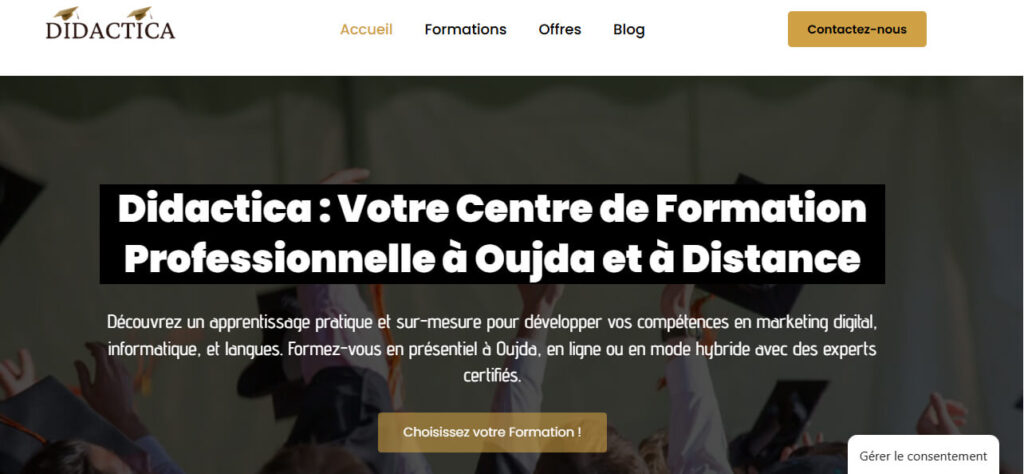 Interface de Didactica pour le développement des compétences digitales au Maroc