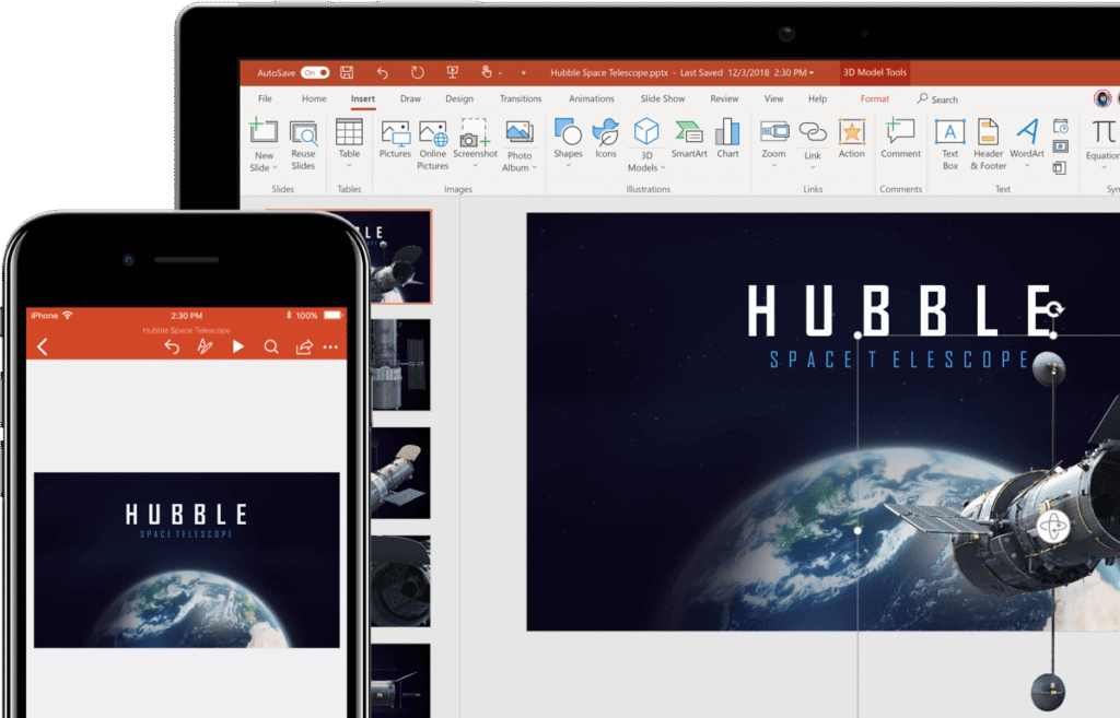 interface de logiciel powerpoint